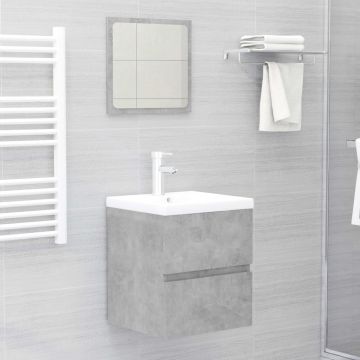 vidaXL Set mobilier de baie, gri beton, PAL