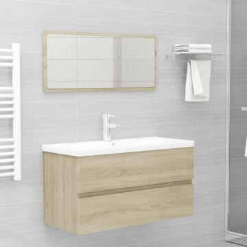 vidaXL Set mobilier de baie, stejar sonoma, PAL vidaXL Set mobilier de baie, stejar sonoma, PAL