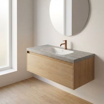 Blat pentru lavoar Rune Ottar 80x40 cm finisaj gri beton