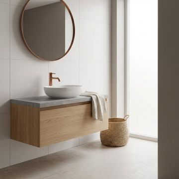 Blat pentru lavoar Rune Ottar 80x47 cm finisaj gri-beton