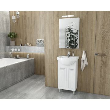 Dulap cu oglinda suspendat Drop Ritmo alb 1 usa 41 cm