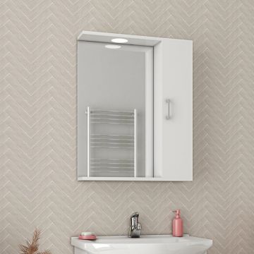 Dulap cu oglinda suspendat Drop Ritmo alb 1 usa 58 cm dreapta