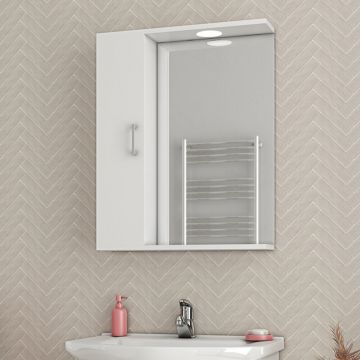 Dulap cu oglinda suspendat Drop Ritmo alb 1 usa 58 cm stanga