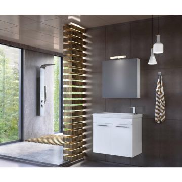 Dulap cu oglinda suspendat Drop Status alb 1 usa 55 cm