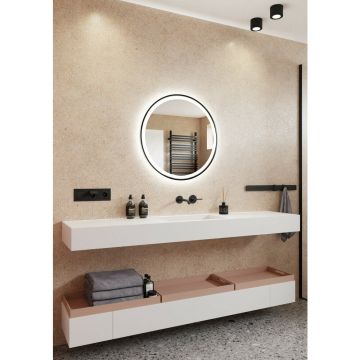 Oglinda cu iluminare led Dubiel Vitrum Holiday negru 70x70 cm