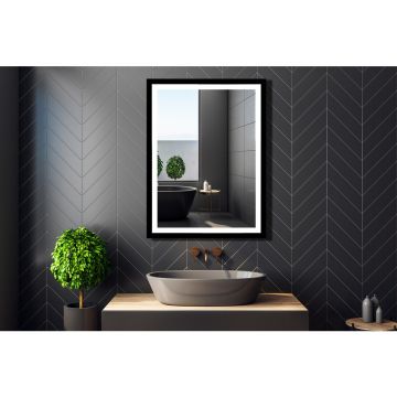 Oglinda reversibila cu iluminare Led Venti Luxled negru 60 cm x 80 cm