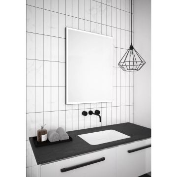 Oglinda reversibila dreptunghiulara LED Dubiel Vitrum Solid Black 60x80 cm