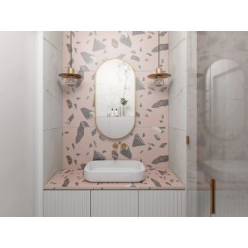 Oglinda reversibila ovala Dubiel Vitrum Joy Gold 50x100 cm