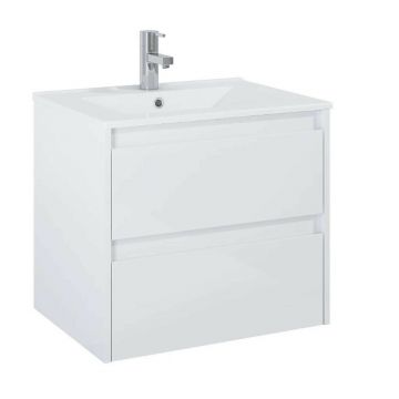 Set dulap baza alb mat si lavoar Roca Unik Claudia 60 cm