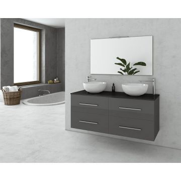 Set dulap baza suspendat antracit si blat finisaj grafit Drop Torino 120 cm