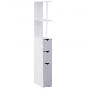 Coloana Baie 15 33 140 cm - Alb  Gri, Spatiu Vertical Compact