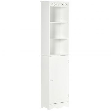 Coloana Baie Lemn Alb - 40 23 160 cm, Decor Sculptura Florala