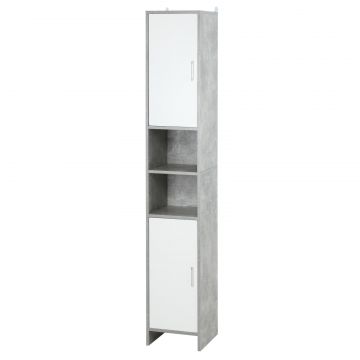 Dulap Baie Coloana - 30 30 180 cm, Lemn Efect Ciment