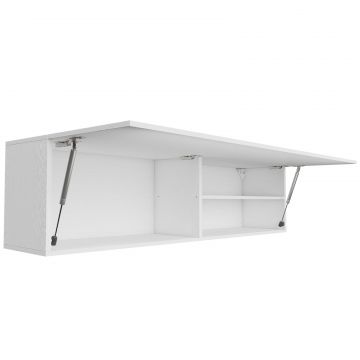 Dulap de Baie Montat pe Perete, Dulap Suspendat Modern cu Usa Soft Close, 2 Compartimente si Raft Reglabil, Economisire Spatiu, 120x23x30 cm, Alb