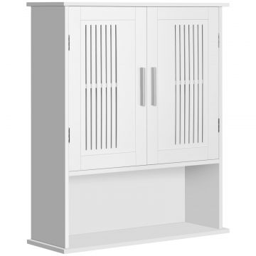 Dulap de baie suspendat dimensiuni reduse cu dulap si raft, 60x20x70cm - alb