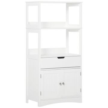 Dulap multifunctional cu rafturi, MDF, 60x33x122.5 cm, Alb