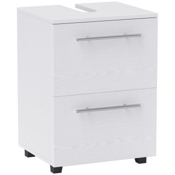 Dulap Sottolavabo pentru Baie cu Sertar si Dulap, Dulap Compact cu Decupaj in U, Mobilier Baie Modern si Economisire Spatiu, Potrivit pentru Lavoare