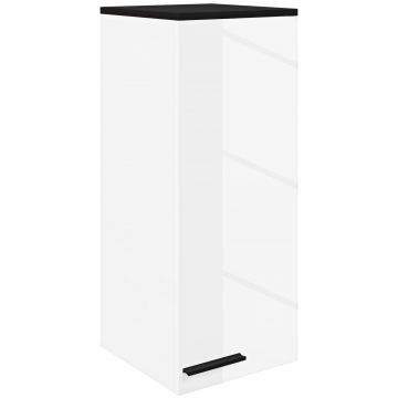 Dulap Suspendat pentru Baie cu 3 Rafturi si Polite Reglabile, 30x32x73 cm, Alb