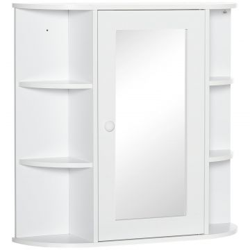 Dulapior Baie cu Oglinda - Lemn Alb 66 17 63 cm