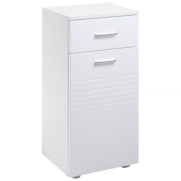Mobilier Baie din Lemn cu Sertar si Dulapior 1 Usa cu Polite, 35x30x77,5 cm