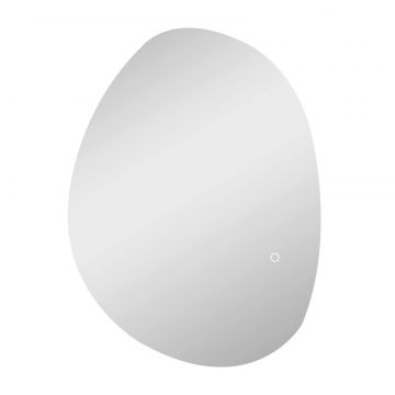 Oglinda de Baie cu Iluminare LED si Culoare si Temperatura Reglabila, din Sticla Temperata, 70x5x50 cm, Argintiu