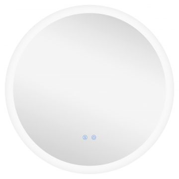 Oglinda de Baie cu Lumina LED Reglabila, intrerupator Tactil, si Functie de Memorie, O60x3 cm, Transparent