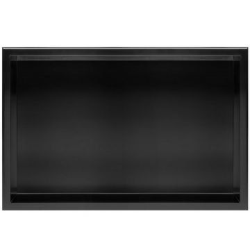 Raft incastrat dreptunghiular negru mat Rea 30x60x10 cm