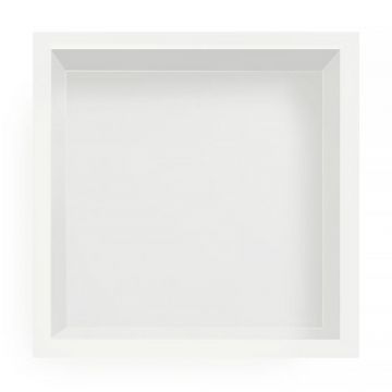 Raft incastrat patrat Balneo Wall-Box 30x30x7 cm alb periat
