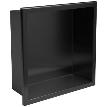 Raft incastrat patrat negru mat Rea 30x30x10 cm