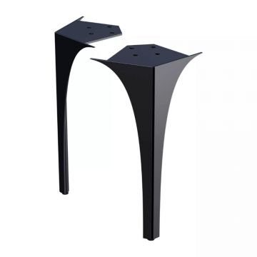 Set picioare fata pentru mobilier Oristo Louis 102 negru lucios 27.5 cm