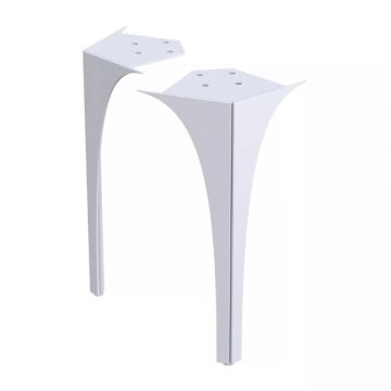 Set picioare fata pentru mobilier Oristo Louis 27.5 cm alb lucios