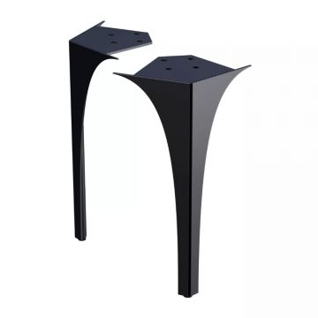 Set picioare fata pentru mobilier Oristo Louis 62 negru lucios 27.5 cm