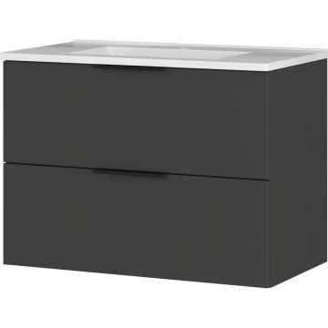 Dulap cu chiuvetă gri antracit suspendat cu aspect mat 81x61 cm Crandon – Germania