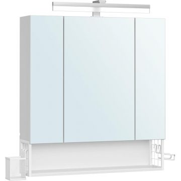 Dulap de baie cu oglinda Alb Vasagle 70x16.5x75 cm