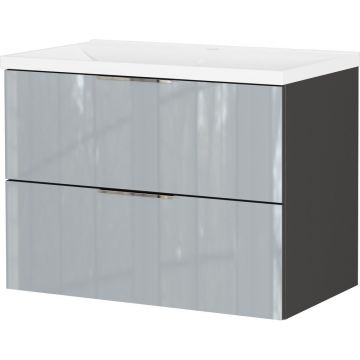 Dulap sub chiuvetă gri suspendat cu aspect lucios 81x61 cm Celano – Germania