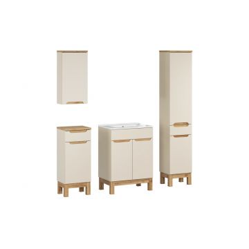 Set mobilier baie Bali Cashmere Lava 60 cm HC LC, dulapuri si masca cu lavoar, Comad, MDF/PAL, casmir