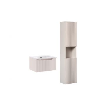 Set mobilier baie Nova Cashmere 50 cm HC, dulap suspendat si masca cu lavoar, Comad, MDF/PAL, casmir