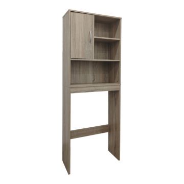 Dulap Baie cu Loc Pentru Masina de Spalat cu sertare, Lemn, Diverse culori, 60x24x168 cm - Stejar