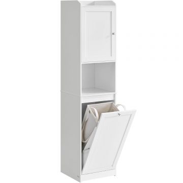 Dulap baie inalt cu cos rufe detasabil, cu usa si rafturi, 40x40x170 cm, alb