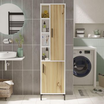 Dulap Baie Somany cu 2 usi si 6 rafturi, 45 x 174 x 36 cm - Stejar