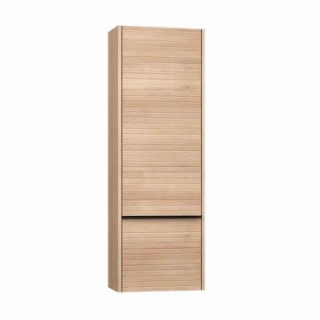 Dulap coloana mare suspendat KolpaSan Orphia canelat 1 usa si 1 sertar 45x140 cm finisaj acacia