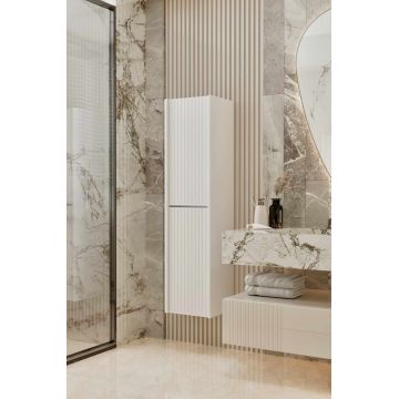 Dulap de baie, Hanah Home, Capella, 34x138x32 cm, MDF LAMINAT, Alb
