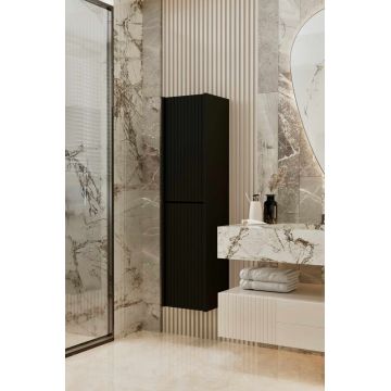 Dulap de baie, Hanah Home, Capella, 34x138x32 cm, MDF LAMINAT, Negru