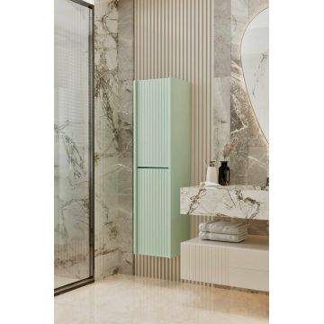 Dulap de baie, Hanah Home, Capella, 34x138x32 cm, MDF LAMINAT, Verde menta