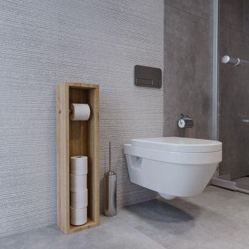 Dulap De Baie pentru Hartie Igienica Braunschweig, Nuc, 25 X 100 X 9 Cm - Stejar