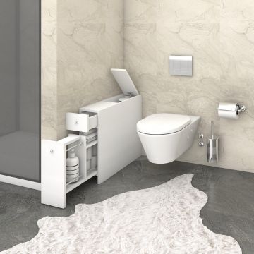 Dulap de baie Smart cu Loc de depozitare, Alb, 19x55x60 cm - Alb