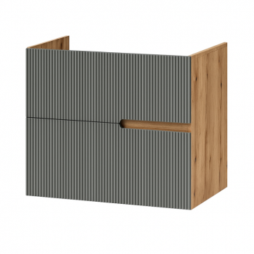 Mobilier pentru lavoar pe blat, finisaj riflat, 60 cm, verde Fluminia Malta