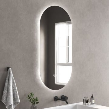 Oglinda cu iluminare si dezaburire Inter Ceramic Bruno ovala 40x80 cm