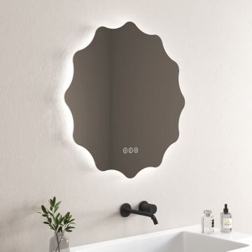 Oglinda cu iluminare si dezaburire Inter Ceramic Cirino rotunda 80 cm