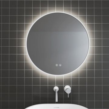Oglinda cu iluminare si dezaburire Inter Ceramic Mateo rotunda 80 cm